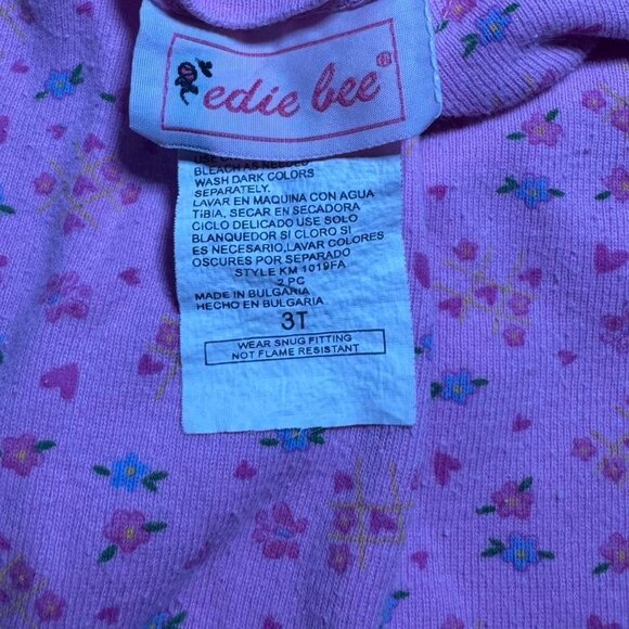 ✨VTG/Y2K Edie Bee Girls Pink Floral PJ Set✨ - Picture 6 of 6